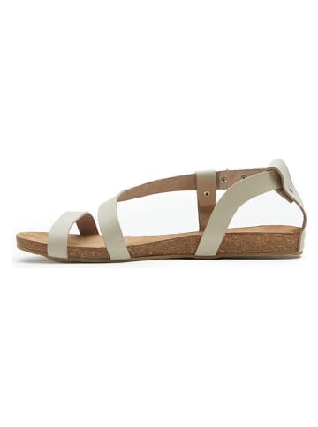 Comfortfusse Leder-Sandalen in Beige