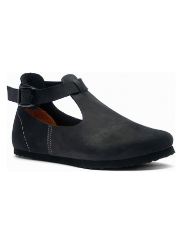 Comfortfusse Leder-Ballerinas in Schwarz