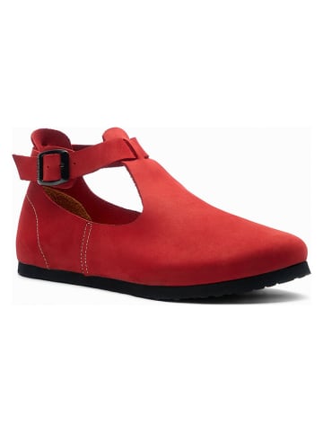 Comfortfusse Leder-Ballerinas in Rot