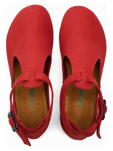 Comfortfusse Leder-Ballerinas in Rot