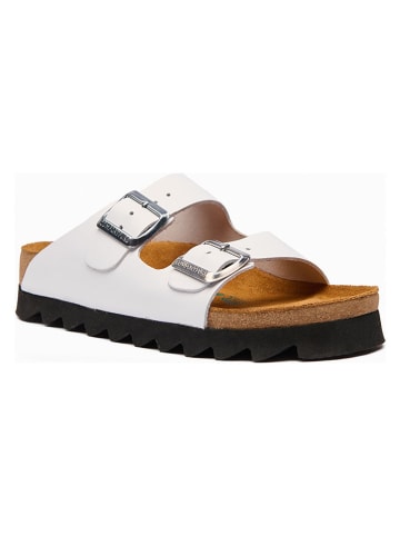 Comfortfusse Leder-Pantoletten "Troy" in Weiß