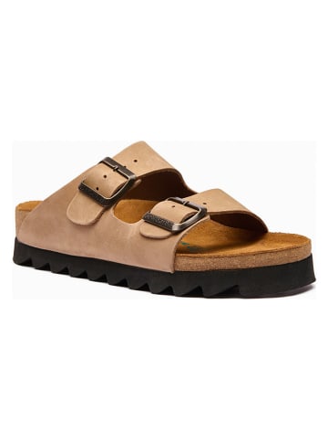 Comfortfusse Leder-Pantoletten "Troy" in Beige