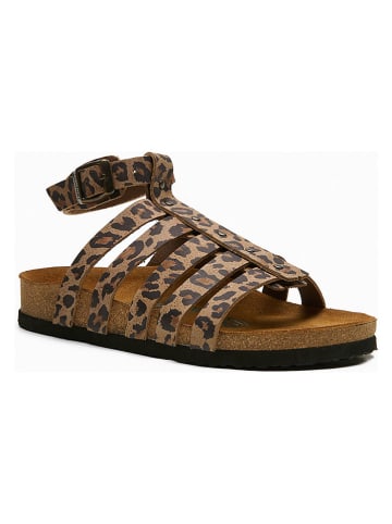 Comfortfusse Leder-Sandalen "Ares" in Hellbraun/ Schwarz