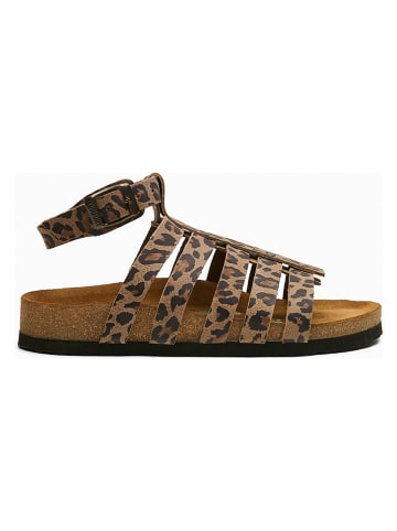 Comfortfusse Leder-Sandalen "Ares" in Hellbraun/ Schwarz