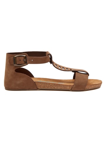 Comfortfusse Leder-Sandalen in Braun