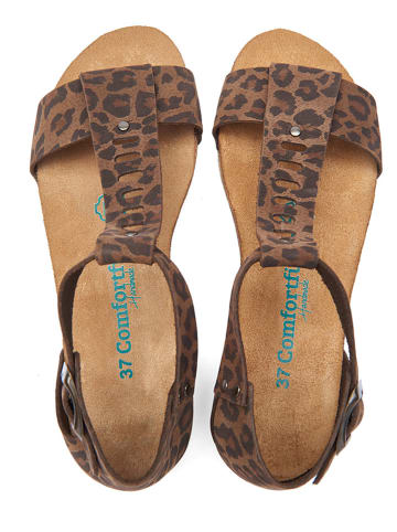 Comfortfusse Leder-Sandalen in Braun