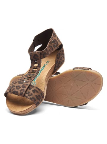 Comfortfusse Leren sandalen bruin