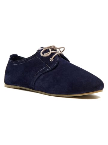 Comfortfusse Leren veterschoenen donkerblauw