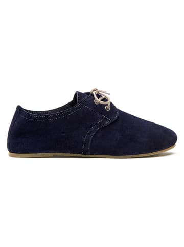 Comfortfusse Leren veterschoenen donkerblauw