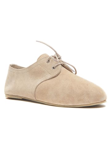 Comfortfusse Leren veterschoenen beige