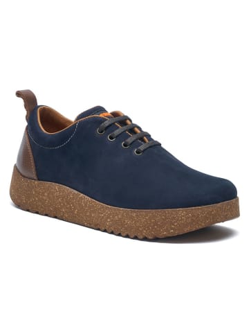 Comfortfusse Leder-Sneakers in Dunkelblau