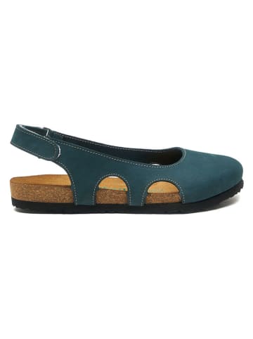 Comfortfusse Leder-Ballerinas in Blau