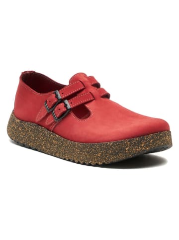 Comfortfusse Leren instappers rood