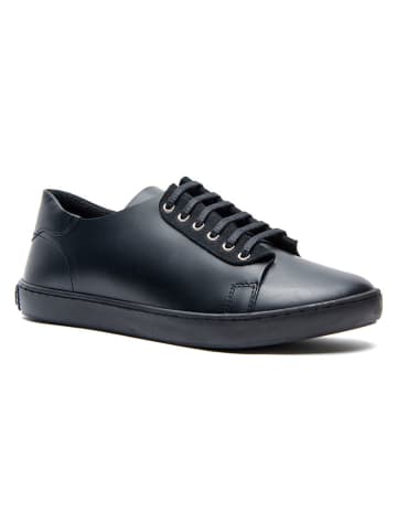 Comfortfusse Leder-Sneakers in Schwarz
