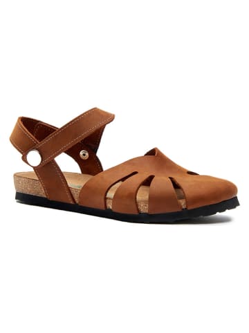 Comfortfusse Leder-Sandalen in Braun