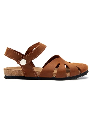 Comfortfusse Leder-Sandalen in Braun