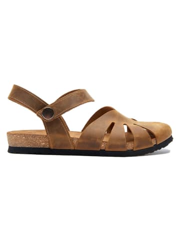 Comfortfusse Leren sandalen lichtbruin