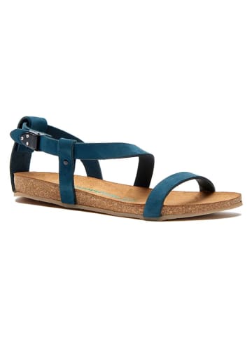 Comfortfusse Leder-Sandalen in Dunkelblau