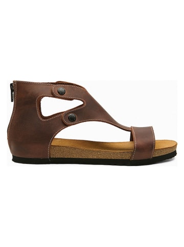 Comfortfusse Leder-Sandalen "Vera" in Braun