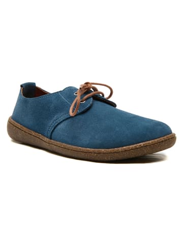 Comfortfusse Leder-Schnürschuhe "Terra" in Blau
