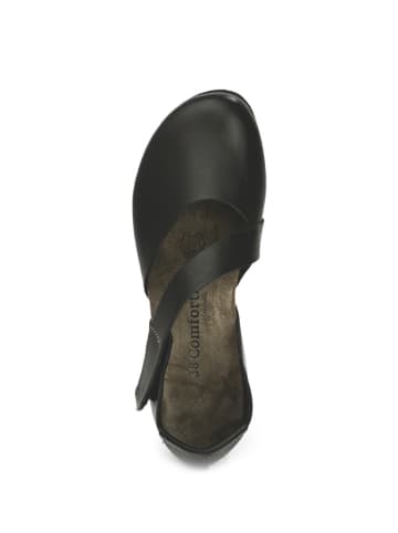 Comfortfusse Leder-Ballerinas in Schwarz