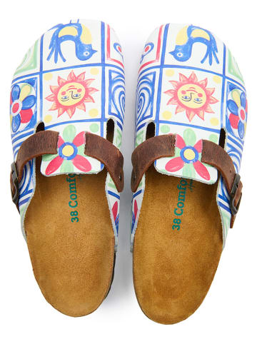 Comfortfusse Leren clogs meerkleurig