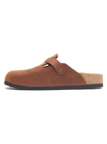 Comfortfusse Skórzane chodaki w kolorze brązowym