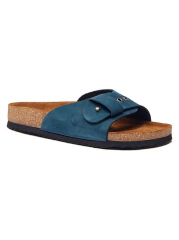Comfortfusse Leren slippers donkerblauw