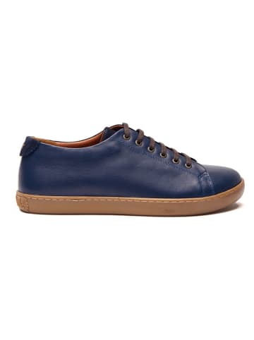 Comfortfusse Leder-Sneakers in Dunkelblau