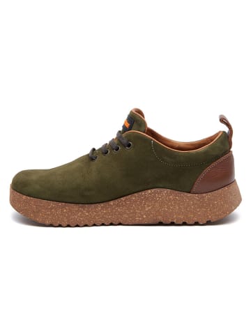 Comfortfusse Skórzane sneakersy w kolorze khaki