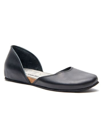 Comfortfusse Leder-Ballerinas in Schwarz