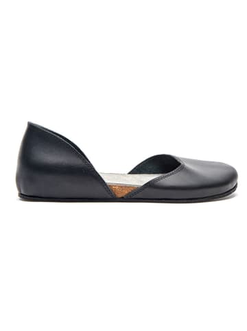 Comfortfusse Leder-Ballerinas in Schwarz