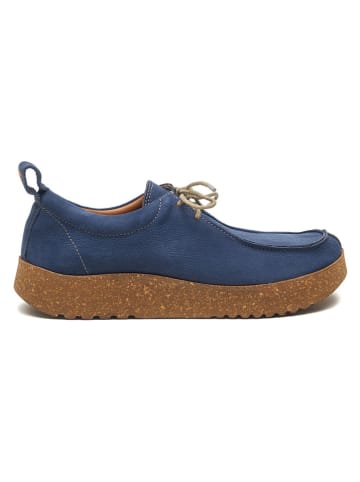 Comfortfusse Leder-Schnürschuhe in Blau