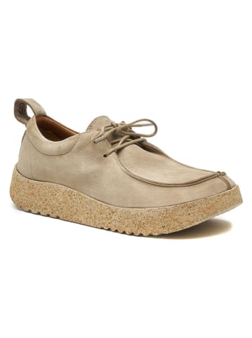 Comfortfusse Leder-Schnürschuhe in Beige