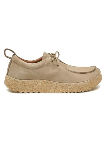 Comfortfusse Leren veterschoenen beige