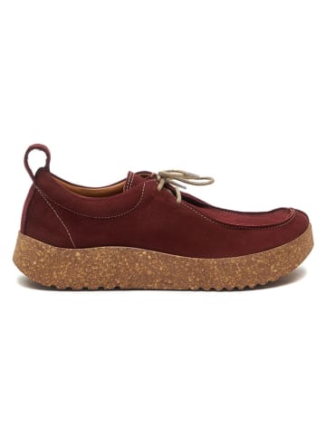 Comfortfusse Leren veterschoenen bordeaux