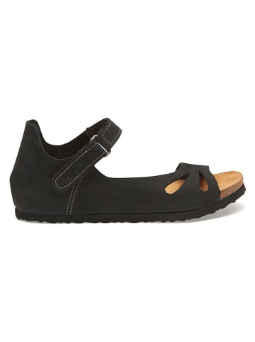 Comfortfusse Leder-Sandalen in Anthrazit