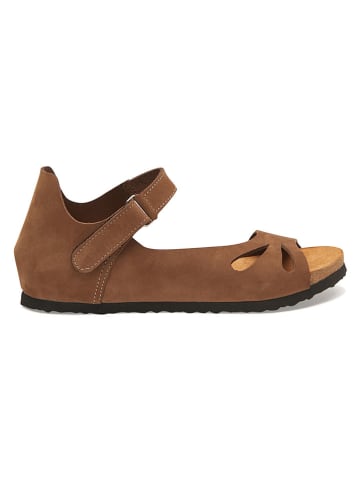 Comfortfusse Leren sandalen lichtbruin