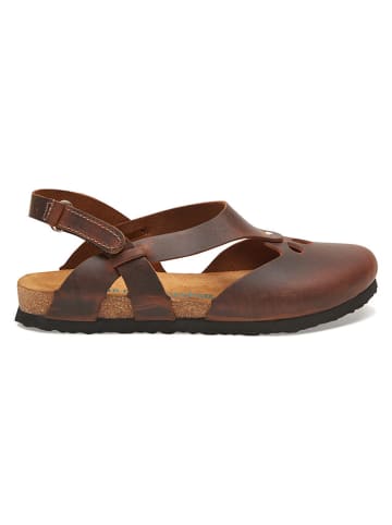 Comfortfusse Leder-Sandalen in Braun