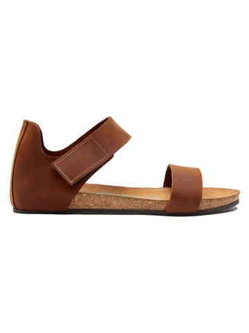 Comfortfusse Leder-Sandalen in Braun