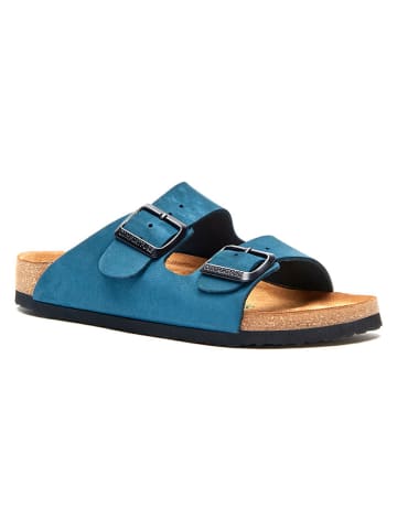 Comfortfusse Leren slippers donkerblauw