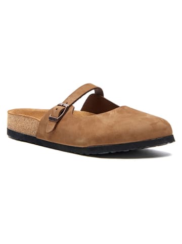Comfortfusse Leren clogs zandkleurig