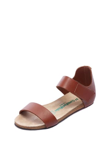 Comfortfusse Leren sandalen lichtbruin