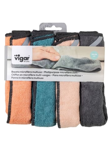 Vigar 4er-Set: Mikrofasertücher in Bunt - (L)38 x (B)38 cm