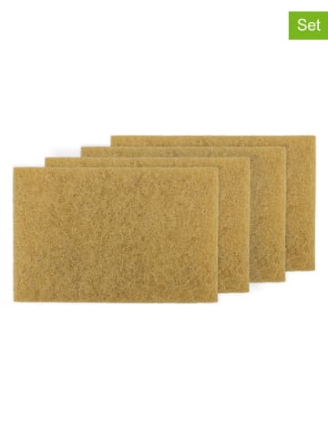 Vigar 4er-Set: Scheuerschwämme in Hellbraun - (L)10 x (B)15 cm