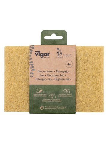 Vigar Gąbki (4 szt.) w kolorze jasnobrązowym do szorowania - 10 x 15 cm