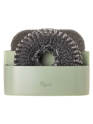 Vigar 3-częściowy zestaw "Pocket" w kolorze miętowym do zlewu - 12,5 x 8,5 x 9,5 cm