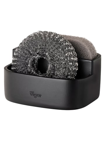 Vigar 3-częściowy zestaw "Pocket" w kolorze czarnym do zlewu - 12,5 x 8,5 x 9,5 cm