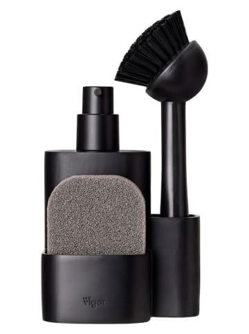 Vigar 3tlg. Set: Spülorganizer "Pocket" in Schwarz - (B)12 x (H)24,5 x (T)10 cm