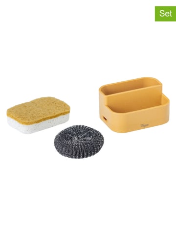 Vigar 3tlg. Set: Spülorganizer "Rengø" in Senf - (B)12,5 x (H)8,5 x (T)9,5 cm